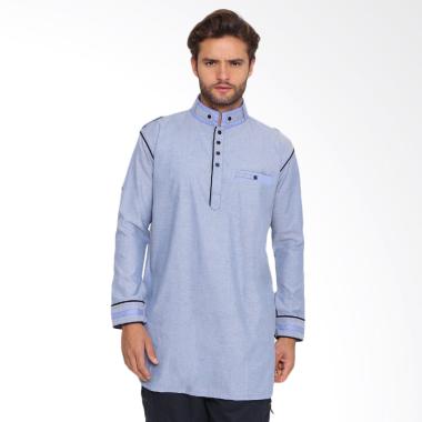 Zayidan Baju Muslim Gamis Yahya Pria  - Biru