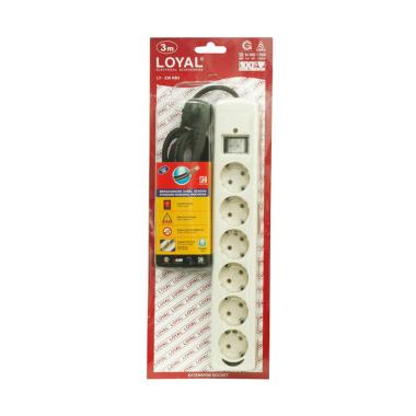 Loyal LY236KB3 Arde Stop Kontak [6 Lubang/ Sakelar On Off] White