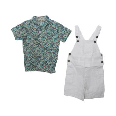 VERINA BABY Flowers Overall Tee Set ... k Perempuan - White Green