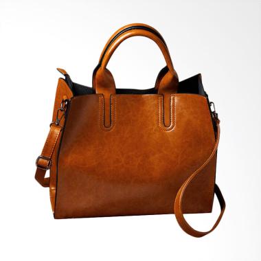 Lansdeal Fashion Women Leather Tas Tangan Wanita - Brown