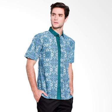 Danar Hadi Motif Semanggi Blossom S ... emeja Pendek Pria - Green
