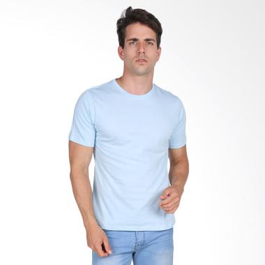 Black Liquid Kaos Pria Premium Polos Lengan Pendek - Biru Muda