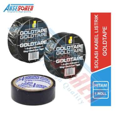 Selotip Lakban Perekat Kabel Listrik Isolasi Gold Tape [5 mill X 5/8 Inch]
