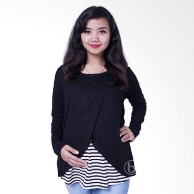 Mama Hamil SJ 306 Shereen Kaos Blouse Hamil - Hitam