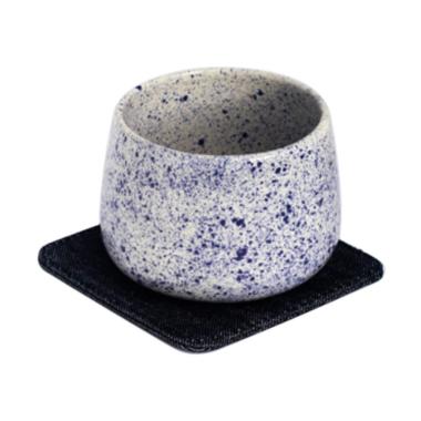 Kaloka Pottery Blue Sparkle Cup & Denim Saucer