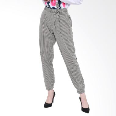 REE Stripe Office Pants Celana Wanita - Black White