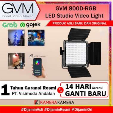 KameraKamera Lampu Video LED Studio Vlog GVM GVM-800D-RGB GVM 800D-RGB Light Remote Hitam