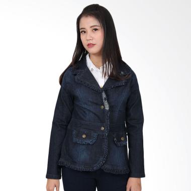 Adore Ladies Ruffle Jacket Jeans - Dark Blue