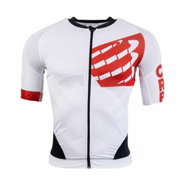Compressport Men Cycling On-Off Maillot Pakaian Sepeda Pria - White