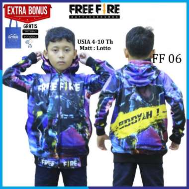 OEM FF 06 Jaket anak laki laki free fire usia 4 - 10 tahun Jaket anak karakter M