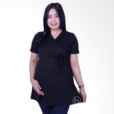 Mama Hamil SD 292 Kaos Pita Nathalia Blouse Ibu Hamil - Hitam