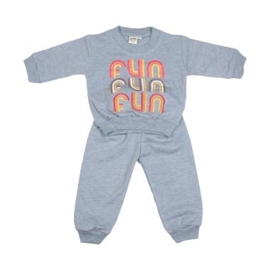 TOMPEGE TP-8803 Setelan Baju Training Anak Laki-laki - Abu Muda