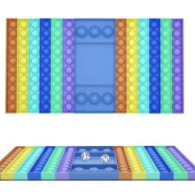 POP IT BATTLE DICE RAINBOW SUPER JUMBO - xxl murah dadu viral tiktok - Blue rainbow