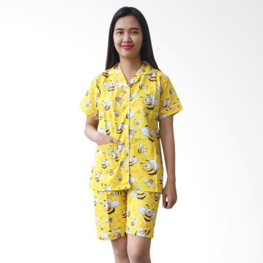 Aily ALY111 Motif Yellow Bee Setelan Baju Tidur Wanita