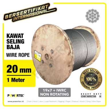 Wire Rope - Kawat Seling Baja 19x7 IWRC 20mm NR POWERTEC - 1 Meter