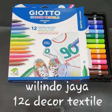 GIOTTO Decor Textile Fabric-Paint Marker-Permanent Ink 12 Warna Multicolor