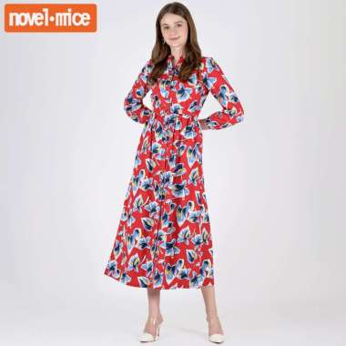 Novel Mice Printed Etro Dress M Merah