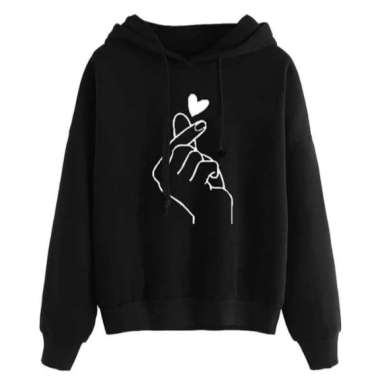 Lt.Saranghaeyo Hoodie Cewek Sweater HITAM