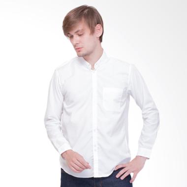 Tendencies Werk Plain White Kemeja Panjang Pria - Putih