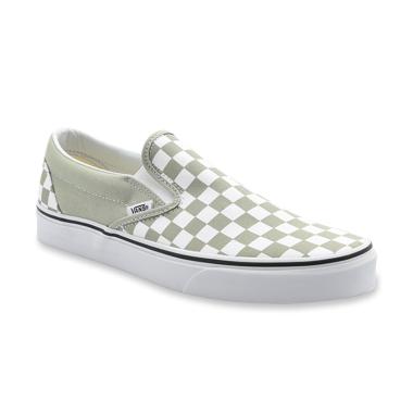 Vans UA Classic Slip-On Checkerboar ... - Desert Sage True White