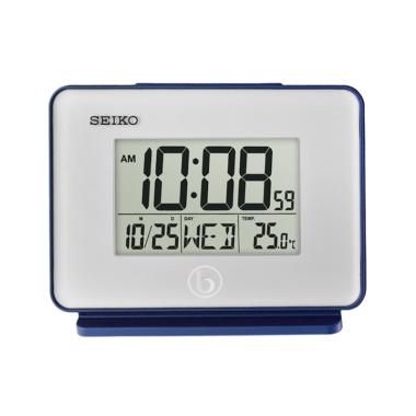 Seiko QHL068L Digital Alarm Jam Desktop Blue Silver