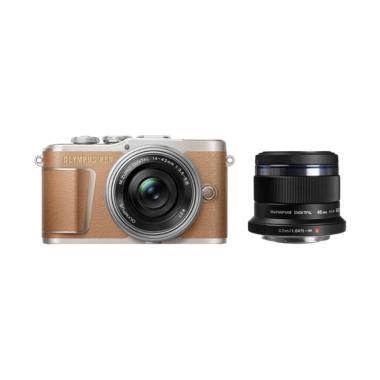 Olympus PEN E-PL9 kit 14-42mm EZ Ka ... /1.8 Lensa Kamera - Brown