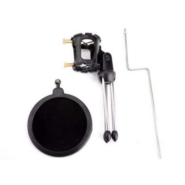 mini tripod stand mic dengan pop filter universal mikrofon meja - Tripod n Busa ORIGINAL 100 % Multi