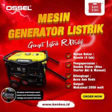 Generator Listrik 2000 Watt RX3500 Double Stater Genset 2000 Watt Genset Listrik Ossel 2000 Watt Generator Listrik