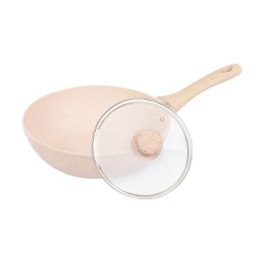 Bolde Super Pan Wok Wajan with Tutup Kaca - Beige [28 cm] Beige