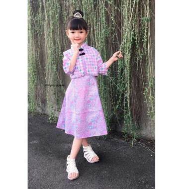 Welan Batik Lp19 Kebaya Bolero Dress Anak Lavender