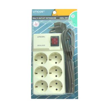 Uticon ST1668 Stop Kontak [6 Lubang + Saklar]