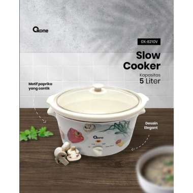 OXONE SLOW COOKER OX-821OV 5Liter OVAL | Panci keramik Listrik 5L OX821OV 5 Liter