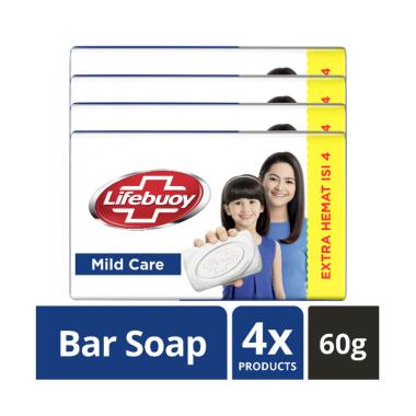 Promo Harga Lifebuoy Bar Soap Mild Care per 4 pcs 60 gr - Blibli
