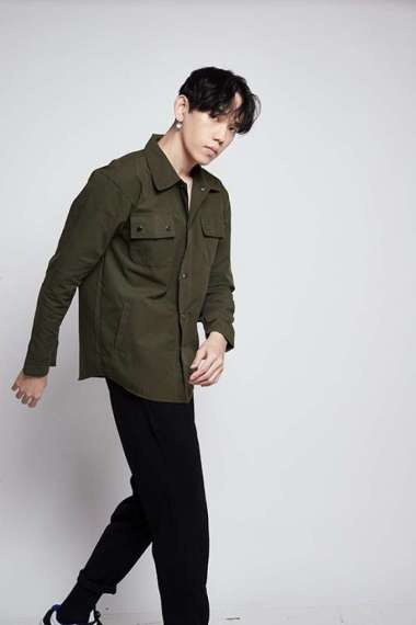 Jaket parka outer jaket pria semi parka warna Army M