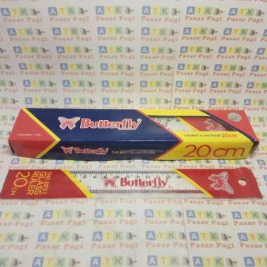 penggaris garisan plastik 20 cm butterfly