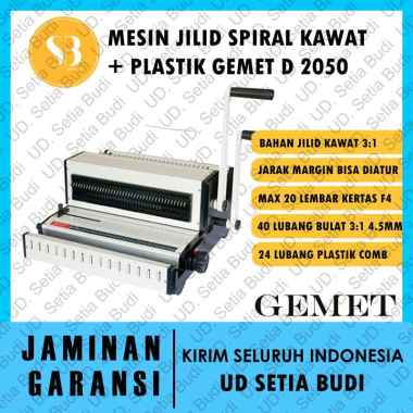 Mesin Jilid Spiral Kawat dan Plastik GEMET D-2050 Asli dan Bergaransi