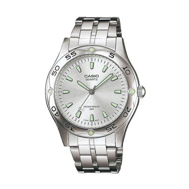 CASIO Enticer Stainless Steel Analog Original Jam Tangan Pria [MTP 1243] Silver