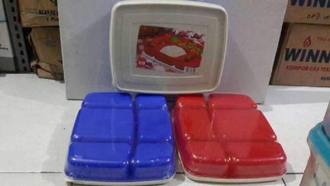 Kotak makan 6 sekat - rantang 6 sekat redbox foodgrade