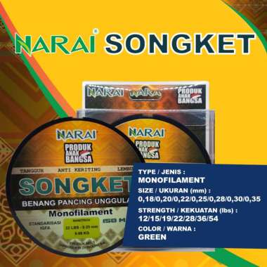 Benang Pancing Narai SONGKET / Senar Pancing Monofilament 0,18mm - 0,35mm 0,18 mm