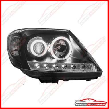 HEADLAMP - TOYOTA HILUX VIGO 2004-2010- EAGLEEYES - BLACK - LED