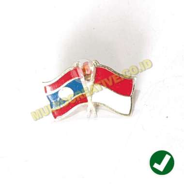 Pin Bendera Persahabatan Flag Pin Laos Indonesia Mulyocreative