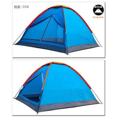 Tenda Camping 4 Orang Single Layer - Blue
