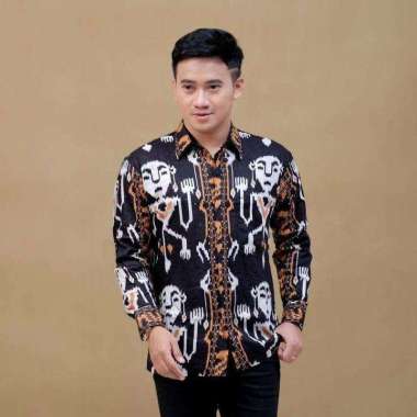 KEMEJA BATIK MOTIF TENUN TORAJA BATIK KHAS INDONESIA Hitam L