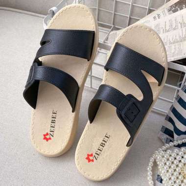 ZeeBee Sandal Wanita Jelly Z Slippers Super Empuk Nyaman 36-37 Hitam