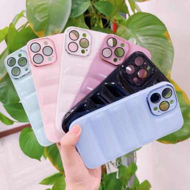 Soft Colorfull Puffer Glossy Case Iphone X XS XR XS MAX 11 11 Pro 11 Pro Max Iphone X/XS BLACK