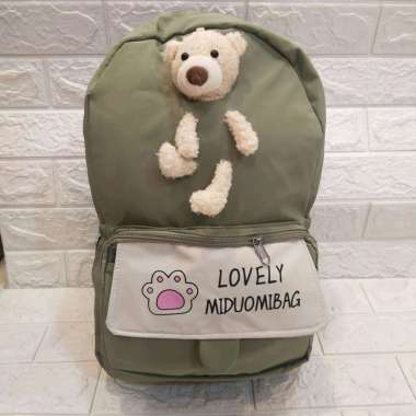 TAS RANSEL IMPORT LOVELY MIDUOMIBAG// RANSEL IMPORT KOREA hijau muda