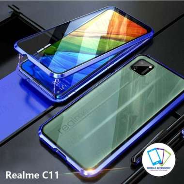 Hardcase Magnet Realme C11 2 Sisi Depan Belakang Kaca Ganda Casing Hard Case Magnetic Double Glass C