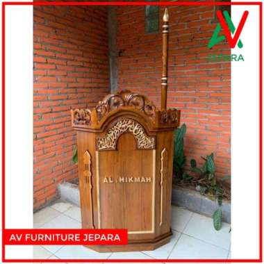 mimbar masjid kayu jati finishing mimbar masjid podium