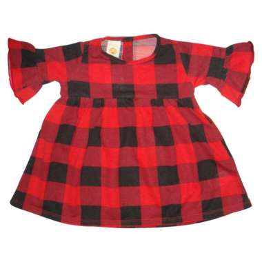 PLEU Dress Kotak Merah Dress Anak Bayi Perempuan 3 Tahun