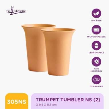 Gelas Twin Tulipware Trumpet Tumbler (set of 2) 300 ML Golden Lady